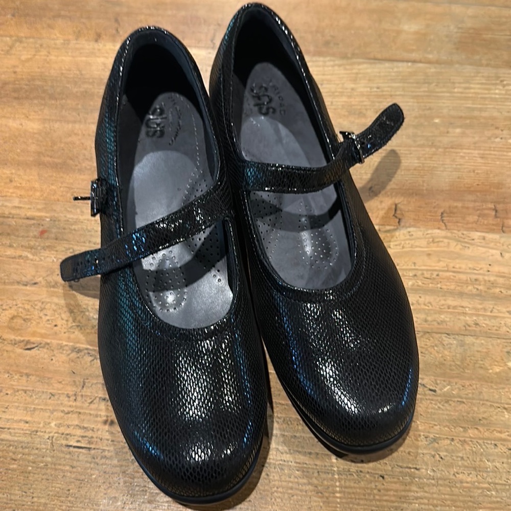 SAS Black snake patent leather Mary Janes - Never Worn
